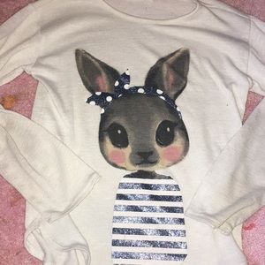 Cute White bunny longsleeve shirt